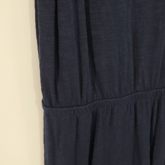 Talbots Navy Royal Blue Eyelet Trim Slip On Short Sleeve Midi Dress Size‎ Small - Picture 7 of 7